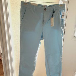 GAP Girlfriend Twill Stripe Chinos, Pale blue indigo, Mid-Rise, Size 4, NEW